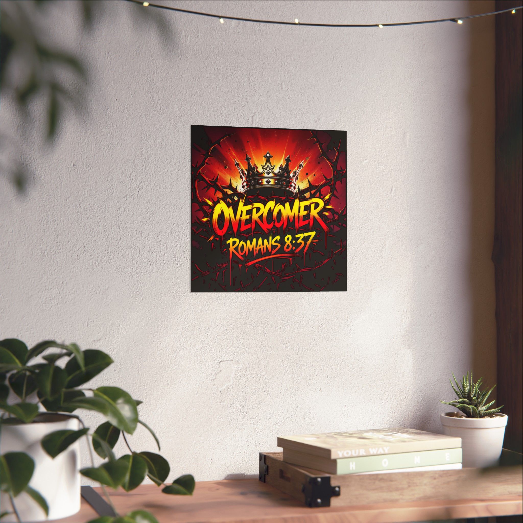 Overcomer Romans 8:37 Matte Poster | Crown, Thorns, Inspirational Christian Wall Art - Image 4