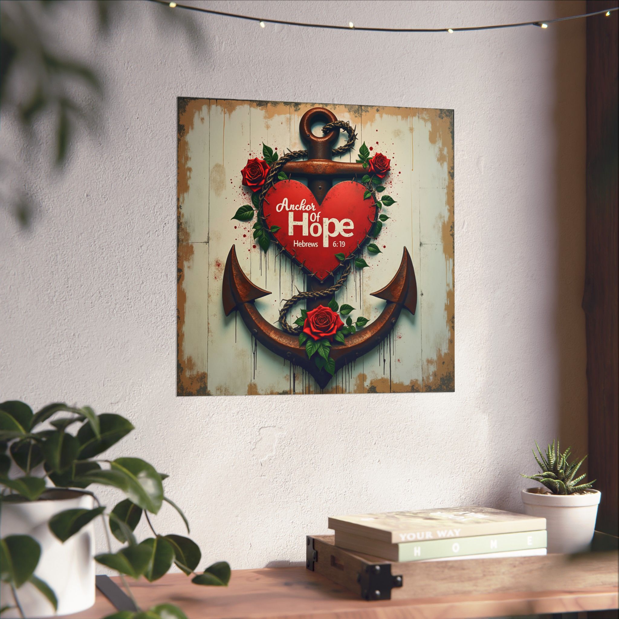 Anchor of Hope heart and anchor poster Matte Vertical Poster | Christian scripture Hebrews 6:19 wall art - Image 7
