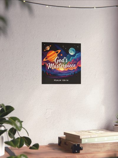 God's Masterpiece Vertical Poster | Psalm 139:14 celestial landscape