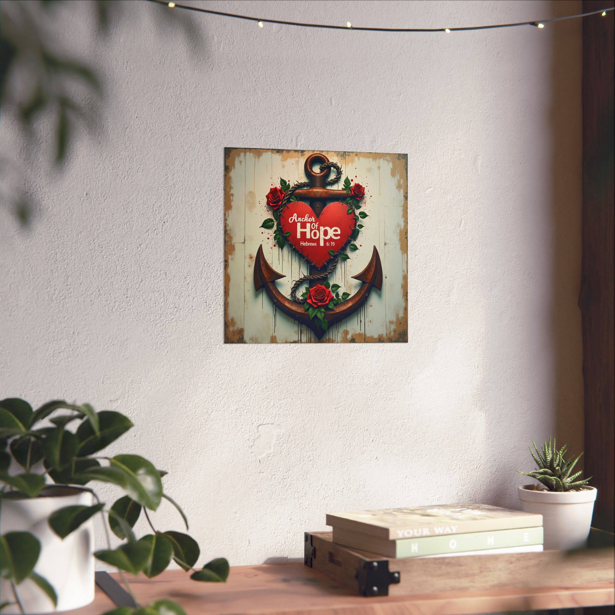 Anchor of Hope heart and anchor poster Matte Vertical Poster | Christian scripture Hebrews 6:19 wall art - Image 4