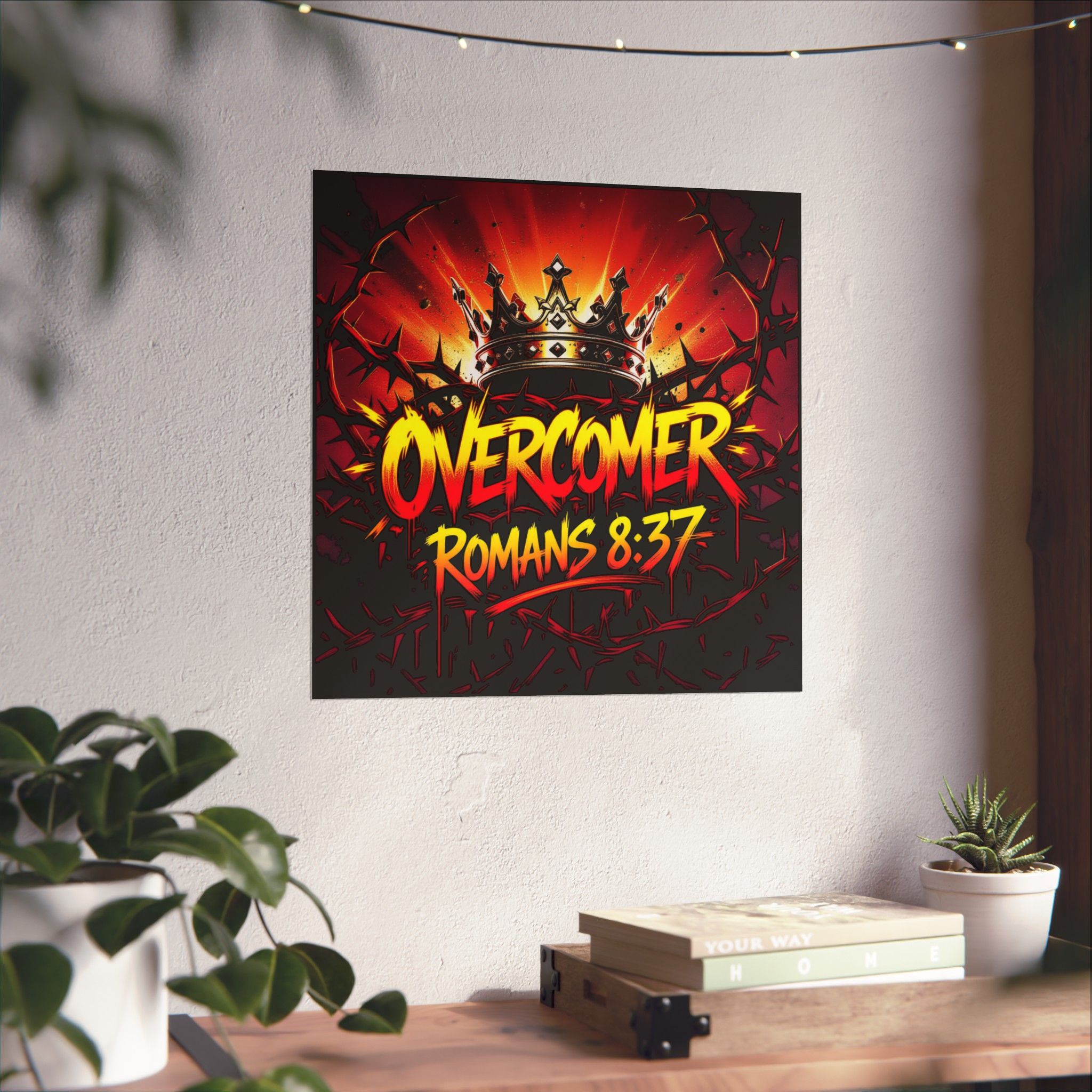 Overcomer Romans 8:37 Matte Poster | Crown, Thorns, Inspirational Christian Wall Art - Image 7