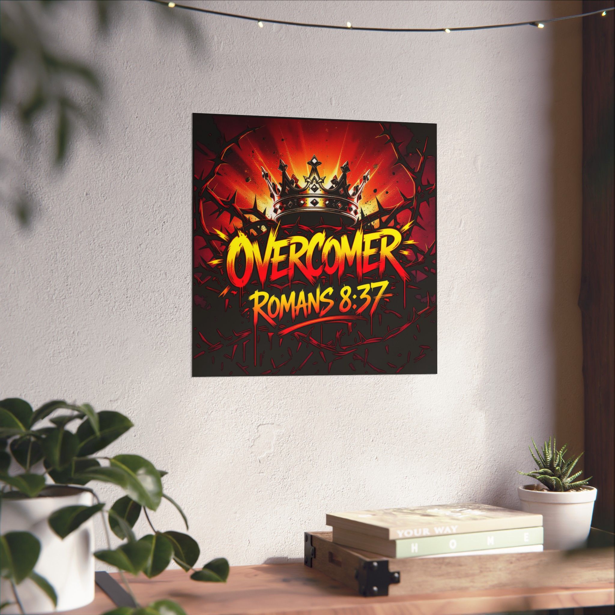 Overcomer Romans 8:37 Matte Poster | Crown, Thorns, Inspirational Christian Wall Art - Image 6