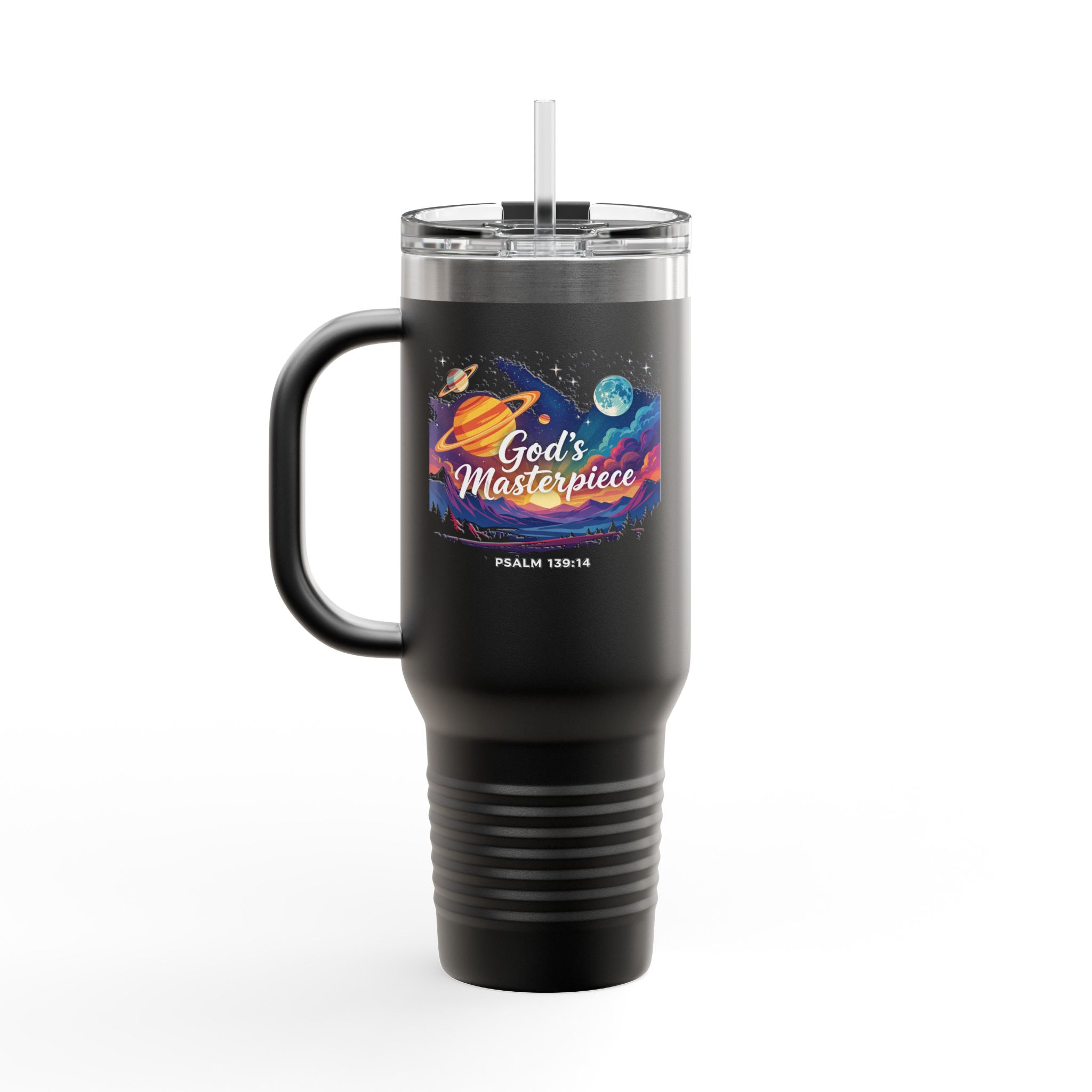 God's Masterpiece Space Design 40oz Travel Mug | Insulated Tumbler - Image 3