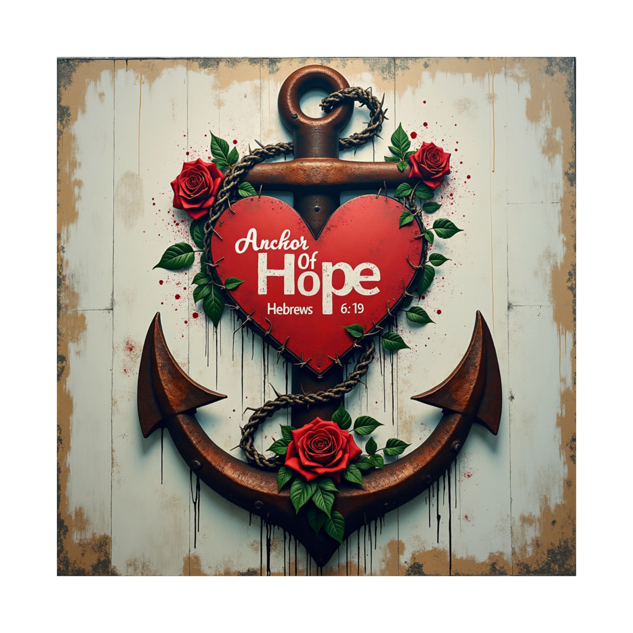 Anchor of Hope heart and anchor poster Matte Vertical Poster | Christian scripture Hebrews 6:19 wall art - Image 3
