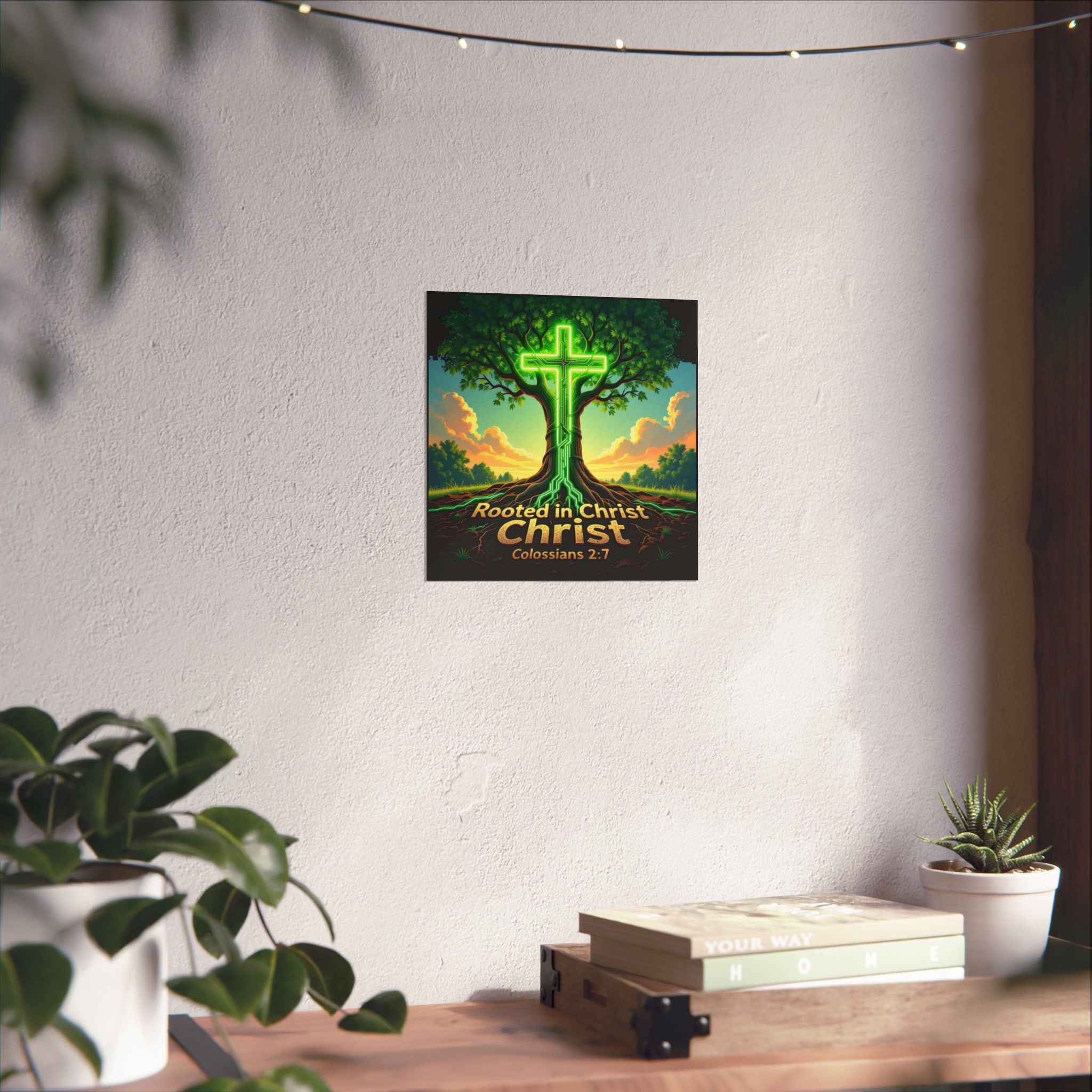 Rooted in Christ Cross Tree Poster | Matte Vertical Poster
