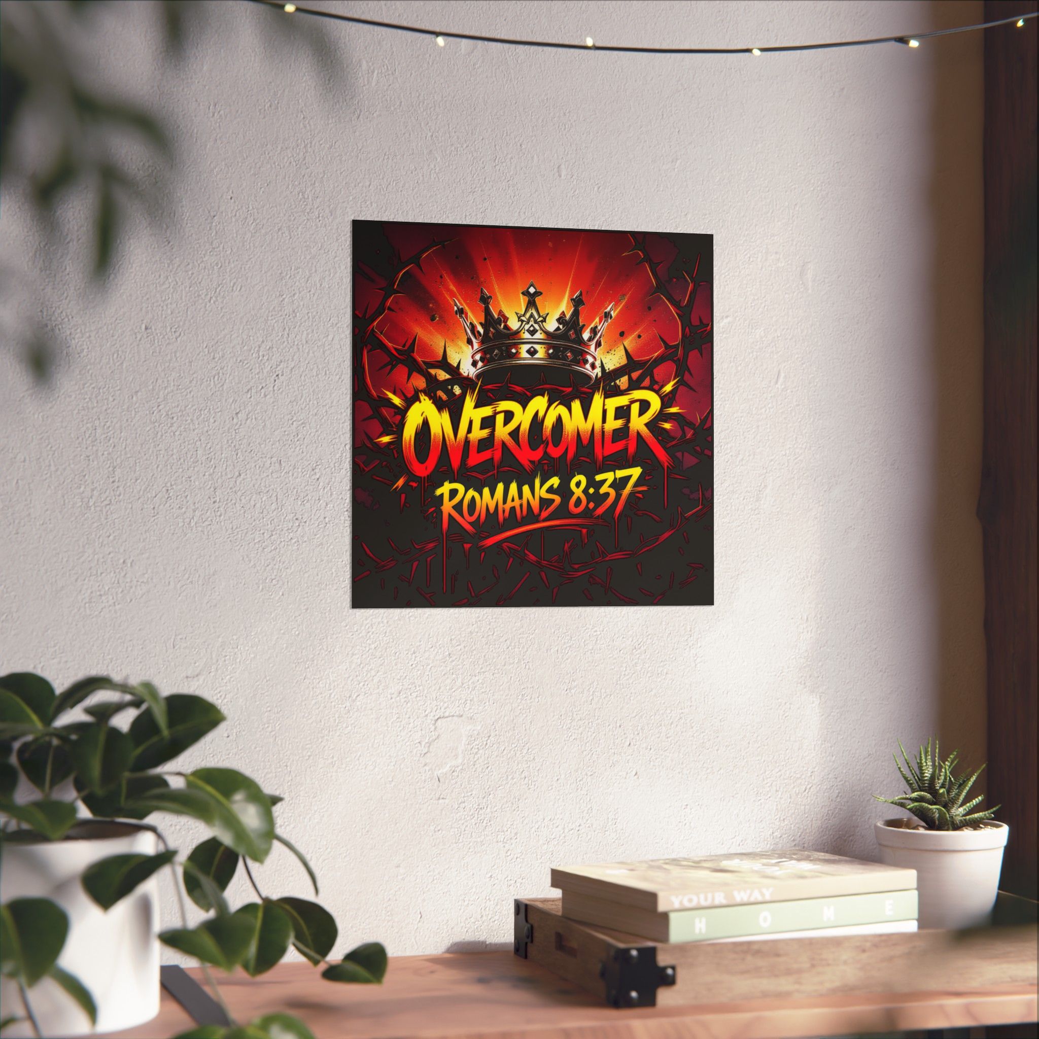 Overcomer Romans 8:37 Matte Poster | Crown, Thorns, Inspirational Christian Wall Art - Image 5