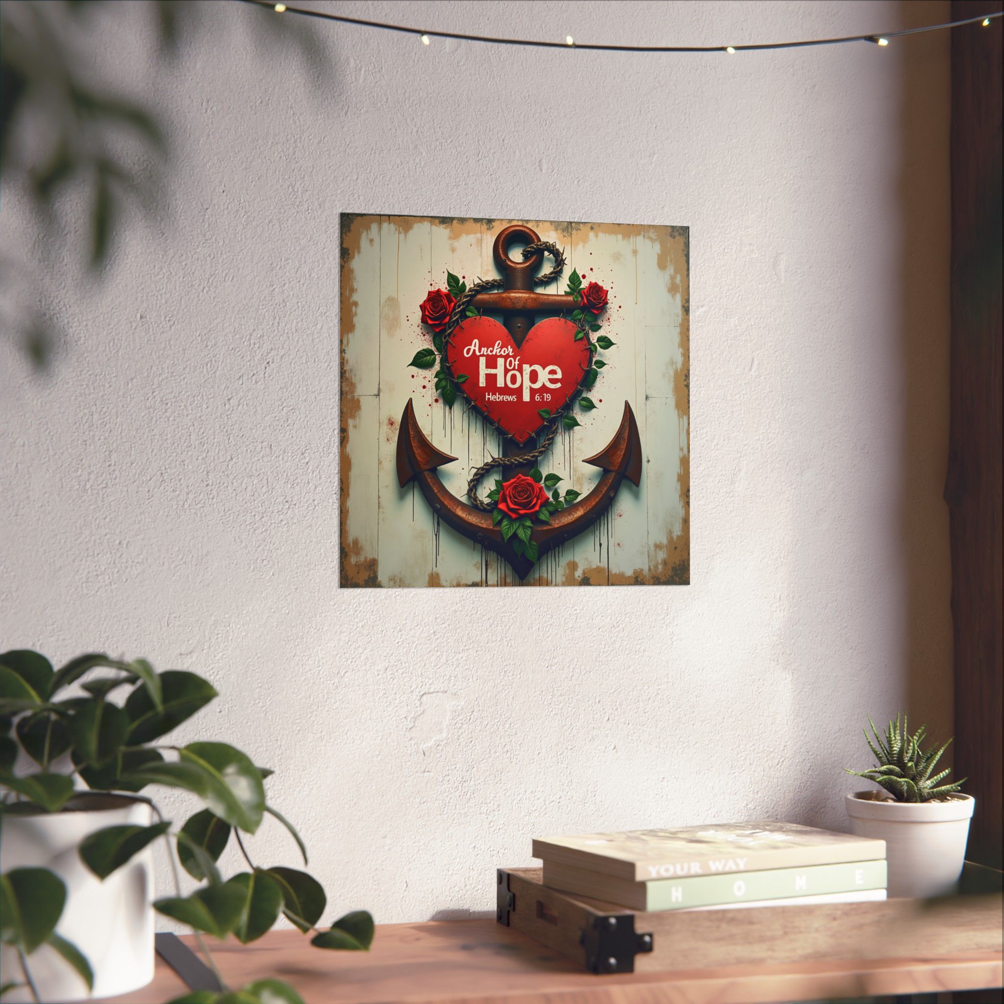 Anchor of Hope heart and anchor poster Matte Vertical Poster | Christian scripture Hebrews 6:19 wall art - Image 5