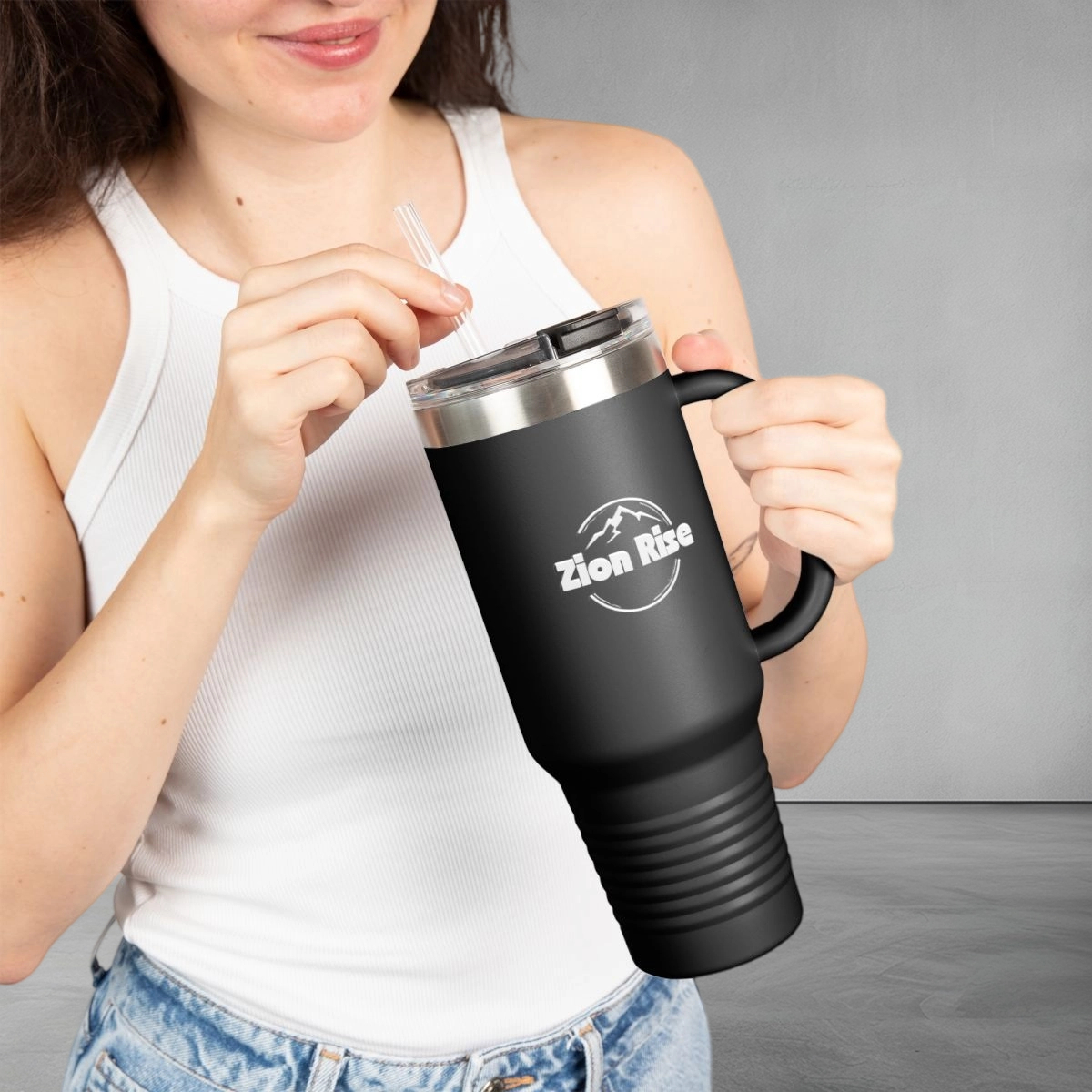 Zion Rise Logo 40oz Travel Mug | Insulated Tumbler with Handle