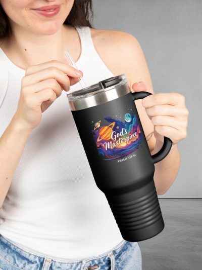 God's Masterpiece Space Design 40oz Travel Mug | Insulated Tumbler
