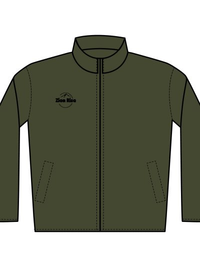 Embroidered Quilted Full-Zip Jacket – Olive Lightweight Outdoor Layer