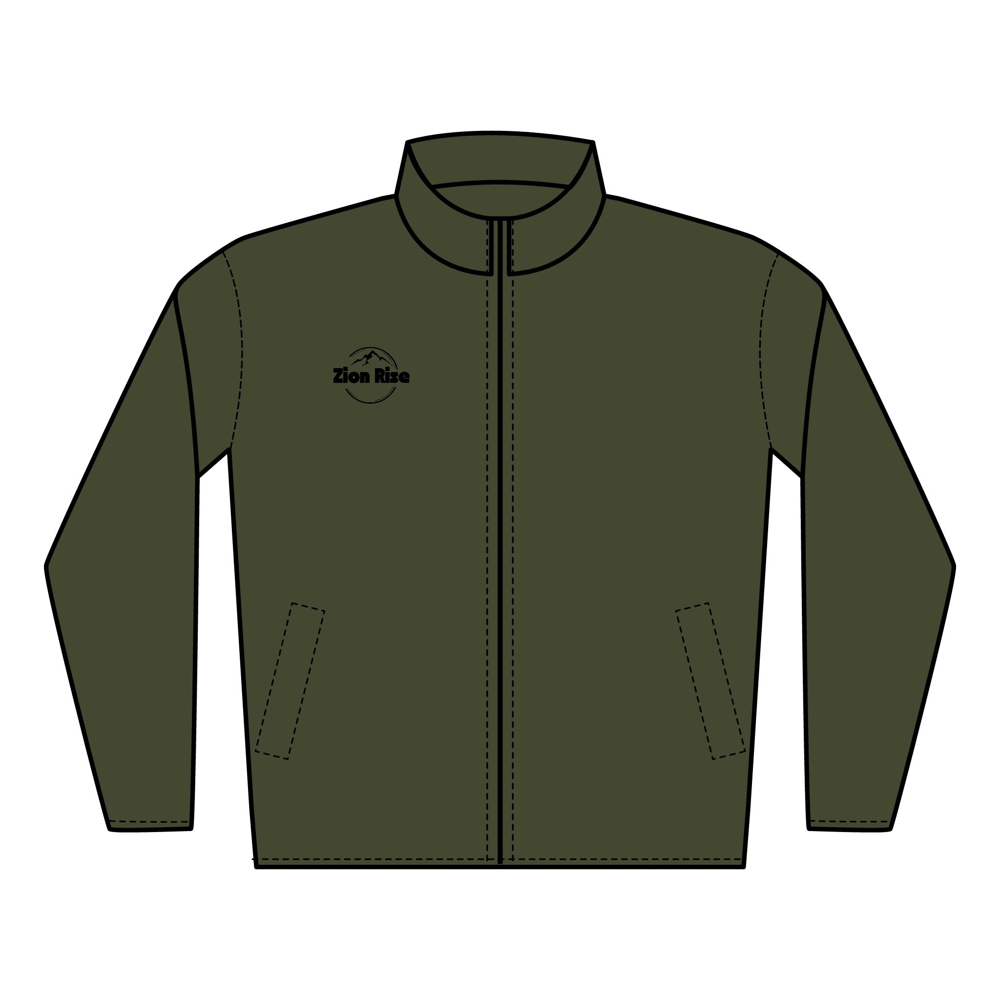 Embroidered Quilted Full-Zip Jacket – Olive Lightweight Outdoor Layer
