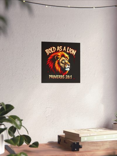 Bold as a Lion Proverbs 28:1 Poster | Matte Horizontal