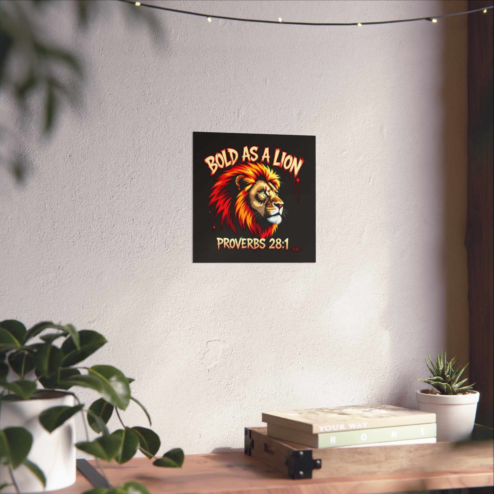 Bold as a Lion Proverbs 28:1 Poster | Matte Horizontal