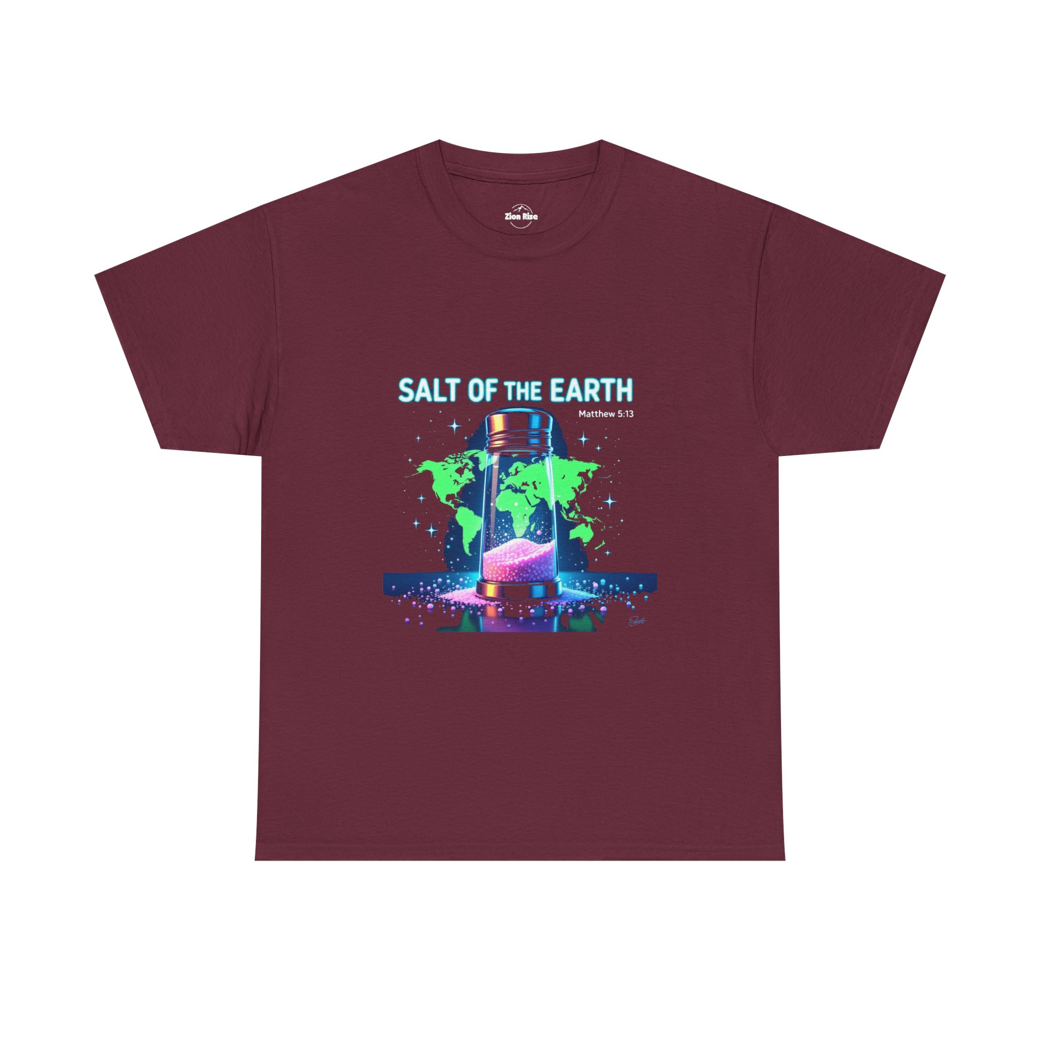 Salt of the Earth T-Shirt | Salt Shaker Globe Faith Design - Image 5