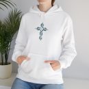 Ornate Watercolor Cross Hoodie | Small Center Chest Cross Sweatshirt