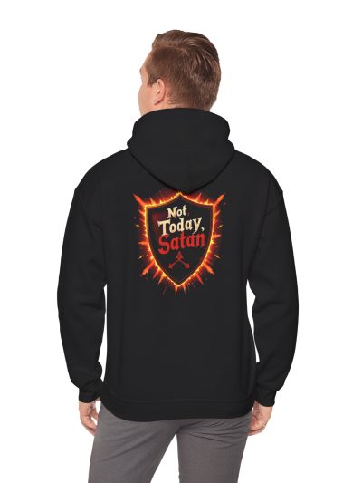 Funny Hoodie with 'Not Today, Satan' Design for Humor Lovers, Cozy Gift for Friends, Perfect for Casual Wear, Cozy Nights