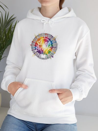 Shine Bright Rainbow Tie-Dye Sun Hooded Sweatshirt | Unisex I Inspirational Message