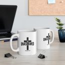 Inspirational Mug with Cross Design, Unashamed Coffee Cup, Faith-Based Gift, Christian Holiday Mug, Romans 1:16 Inspired Drinkware