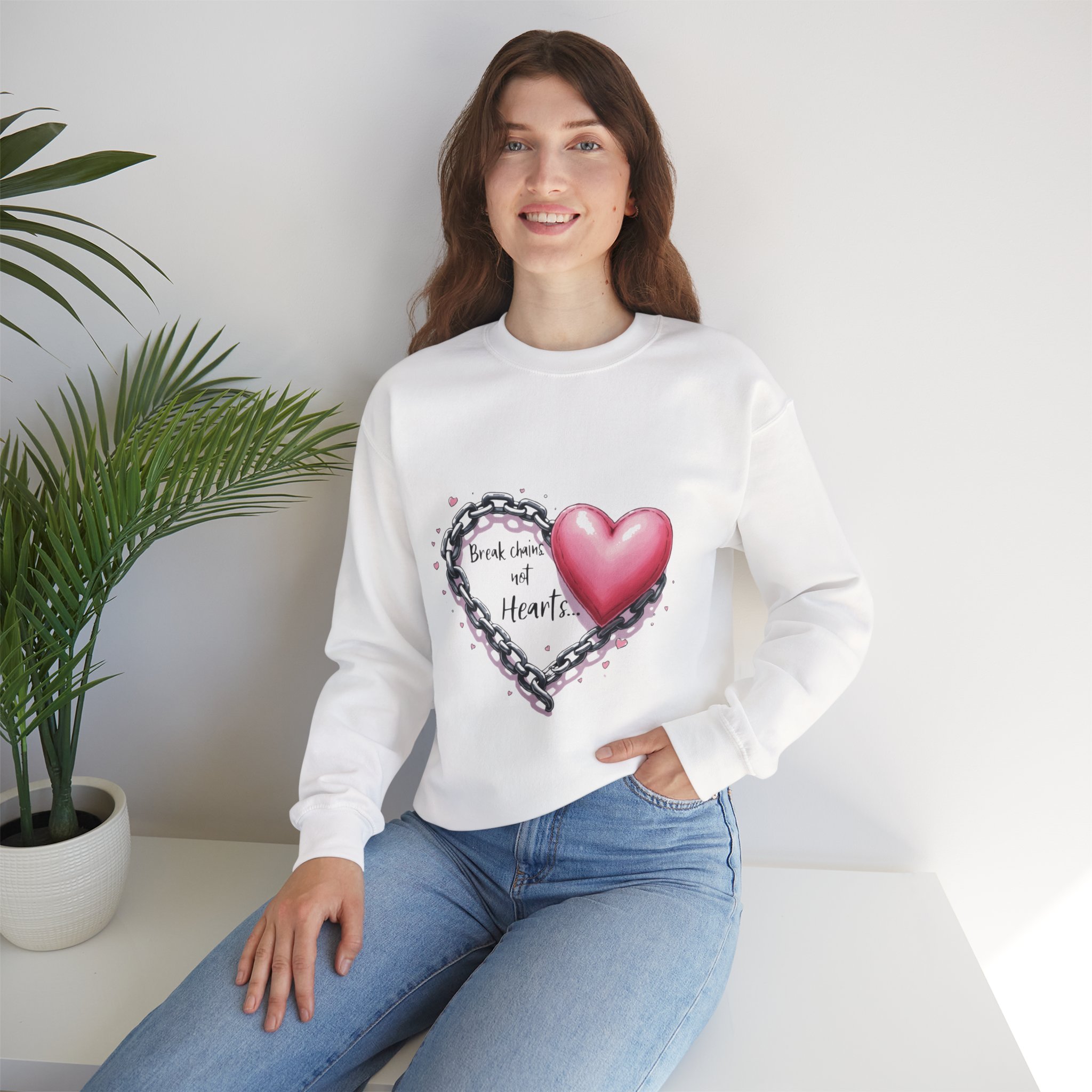 Heartfelt Unisex Sweatshirt - Break Hearts, Cozy Gift, Casual Wear, Love-Inspired Apparel