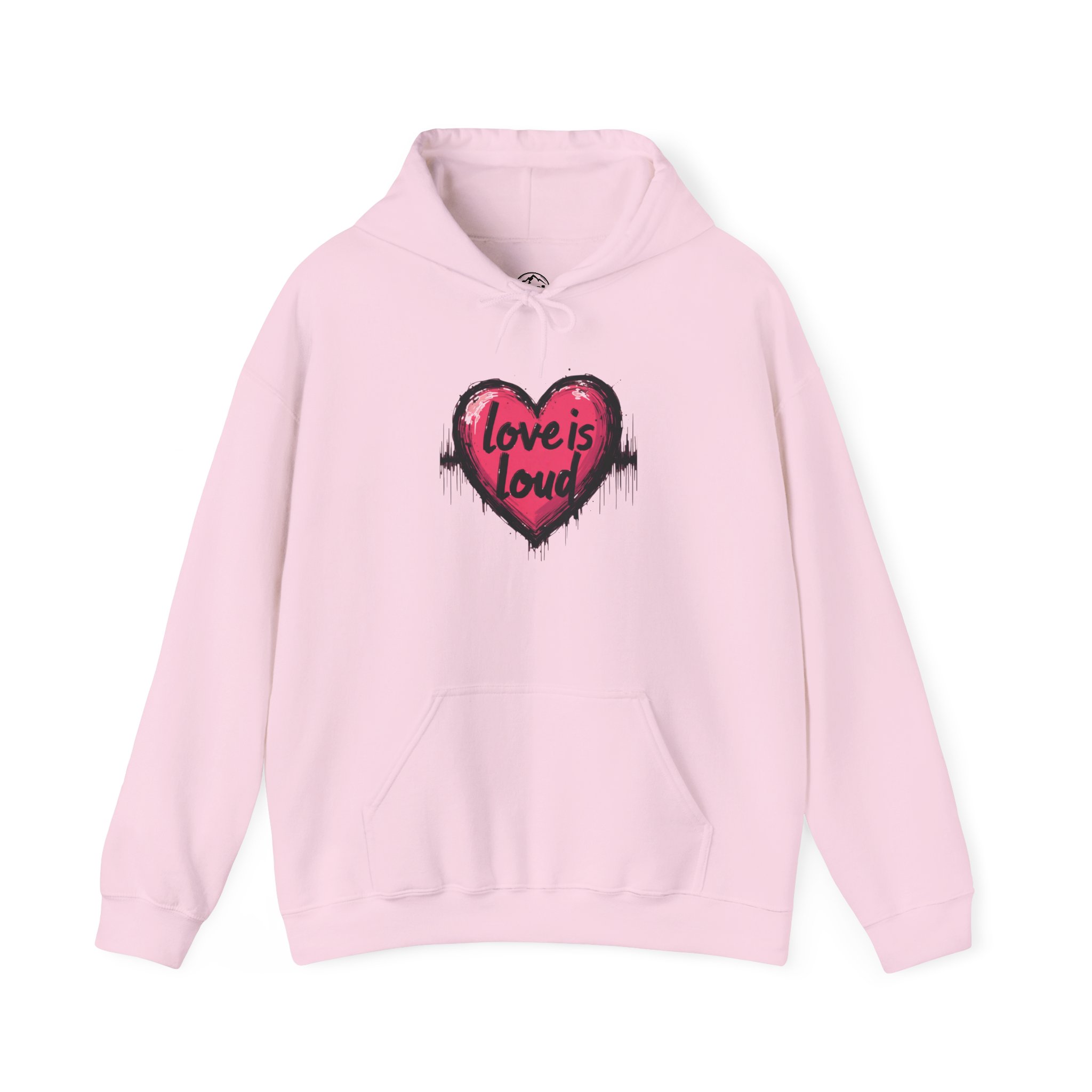 Love is Loud Hooded Sweatshirt, Cozy Unisex Hoodie for Everyday Wear, Gifts for Her, Comfortable Sweatshirt, Valentine's Day Apparel - Image 9