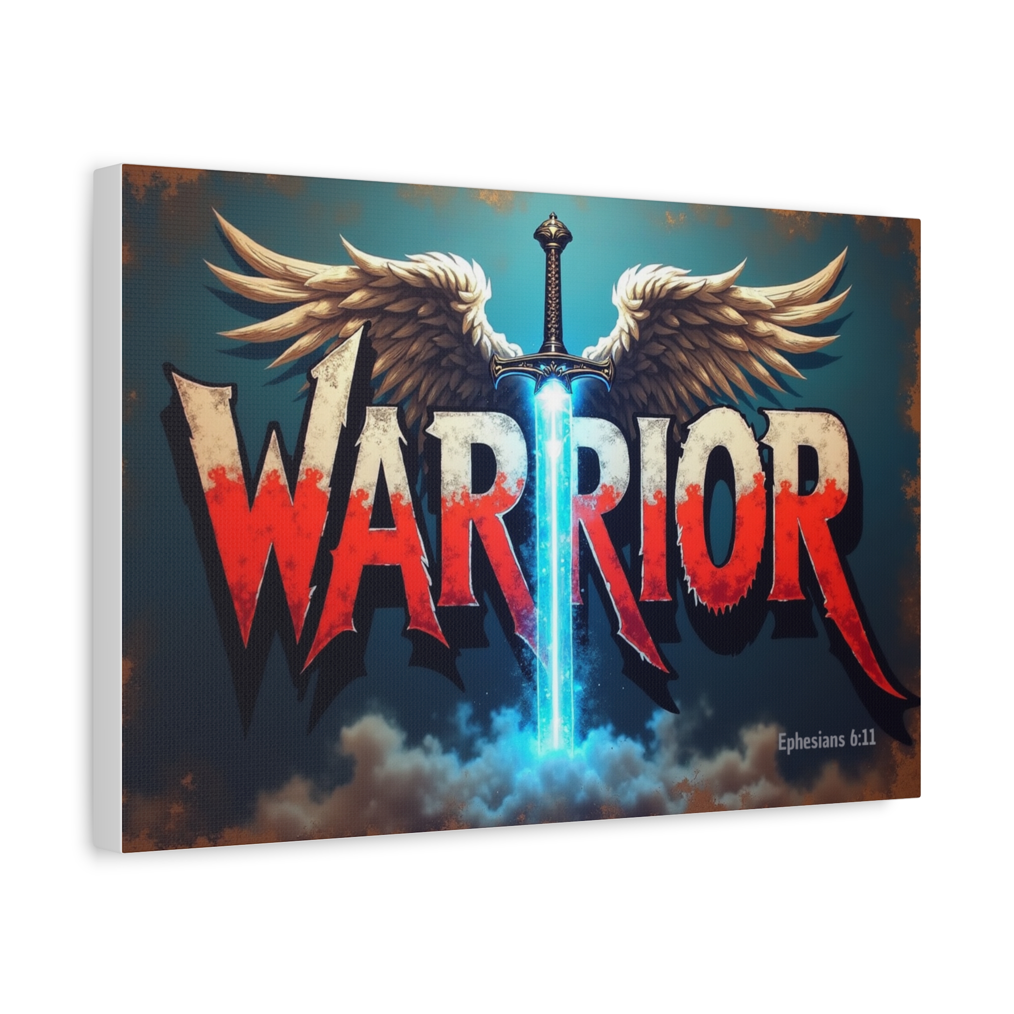 Warrior Canvas Wall Art — Inspirational Sword & Wings with Ephesians 6:11 - Image 3