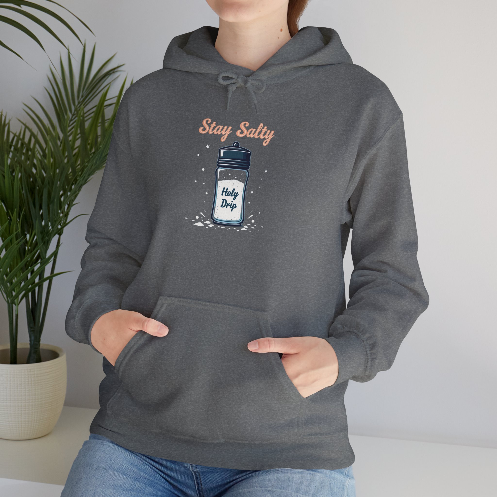 Stay Salty Hooded Sweatshirt, Cozy Unisex Sweatshirt, Funny Hoodie, Casual Wear, Gift for Sea Lovers, Beach Day Essentials