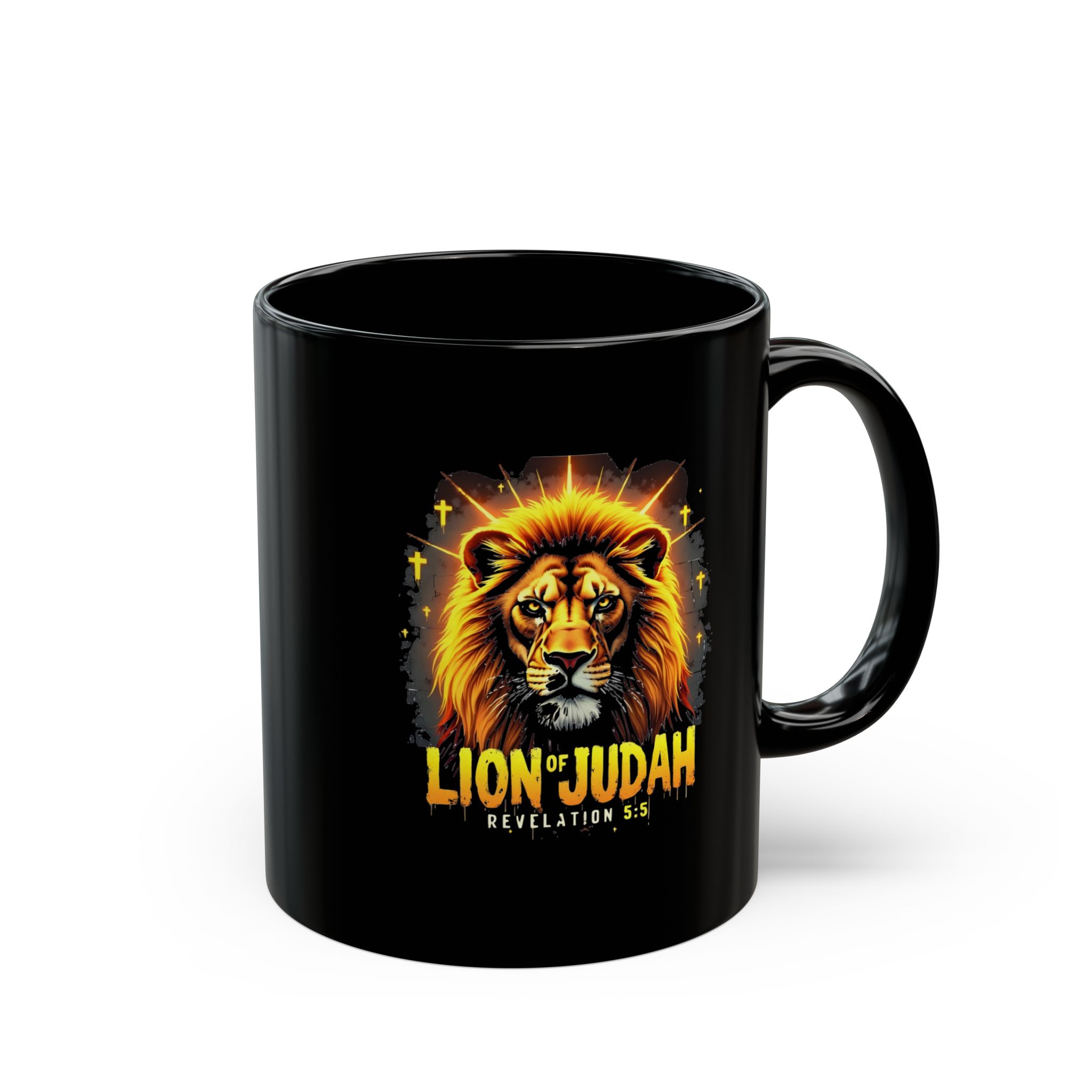 Lion of Judah Mug, Black Ceramic Coffee Cup, Revelation 5:5 Design, Christian gift - Image 6