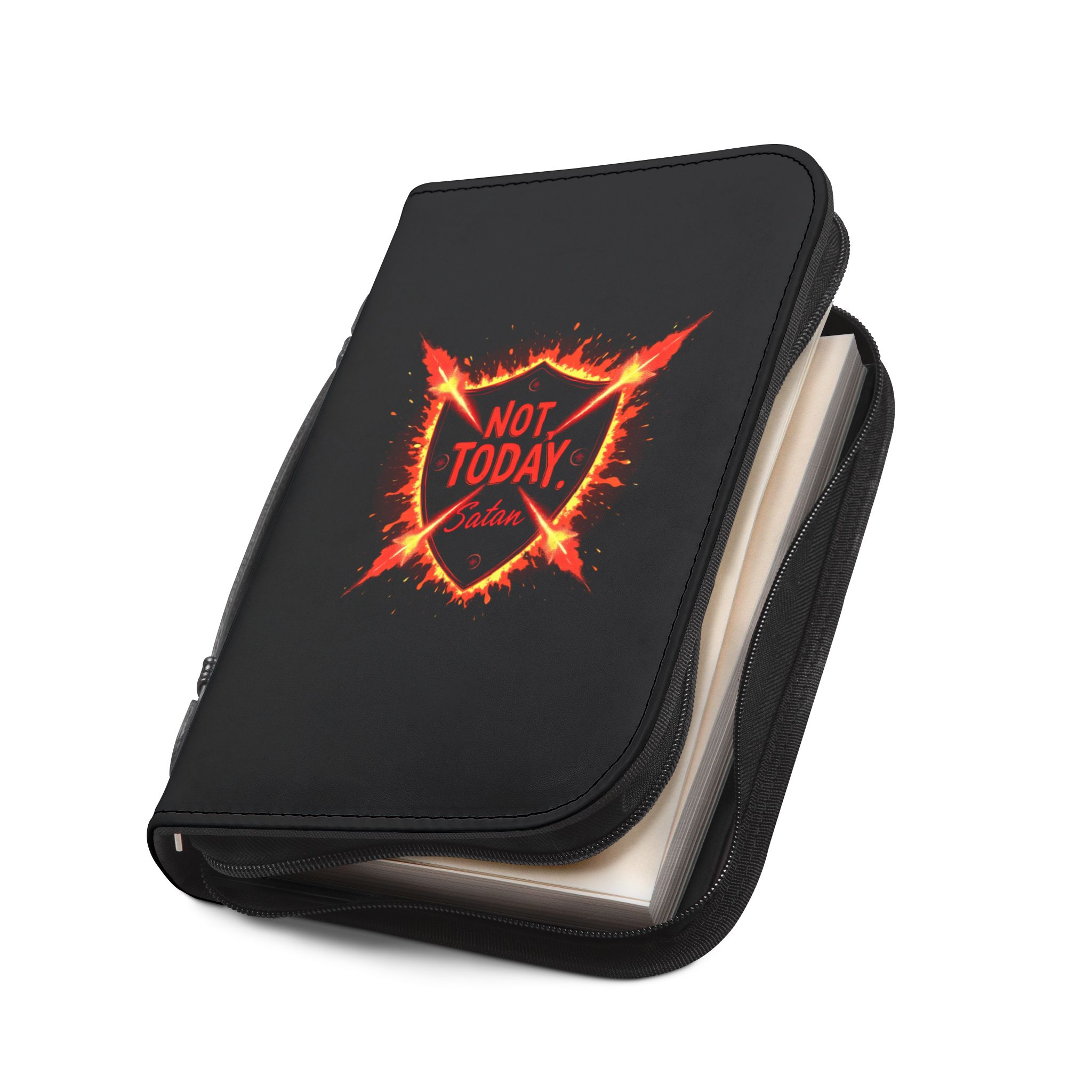 Stylish Bible Cover with 'Not Today, Satan' Design, Inspirational Gift, Faith-Based Accessory, Prayer Journal Holder, Christian Essential - Image 6