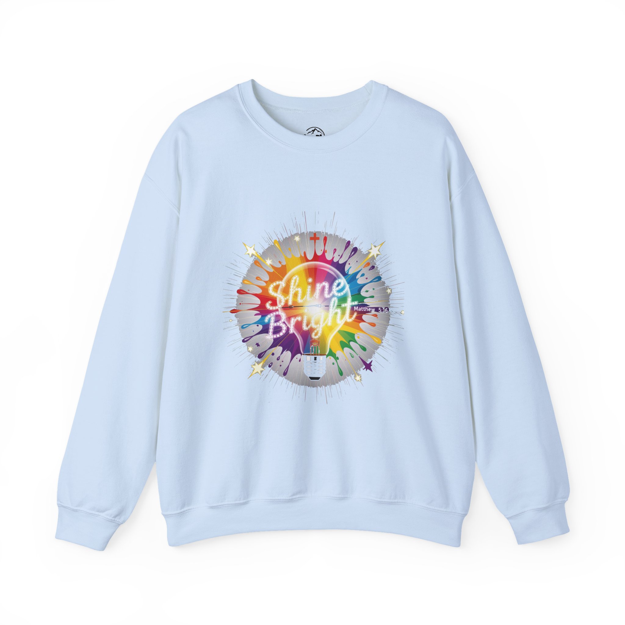Shine Bright rainbow paint splatter Sweatshirt | motivational crewneck - Image 9