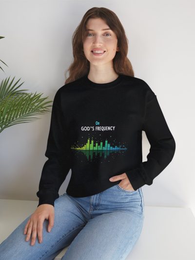 Colorful Soundwave Unisex Crewneck Sweatshirt, Music Lover Gift, Spiritual Apparel, Chill Vibes, Cozy Style, God’s Frequency Sweatshirt