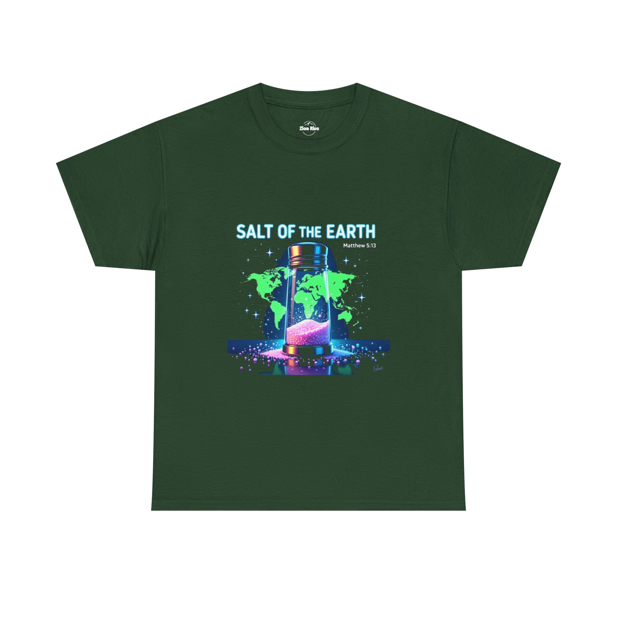 Salt of the Earth T-Shirt | Salt Shaker Globe Faith Design - Image 7