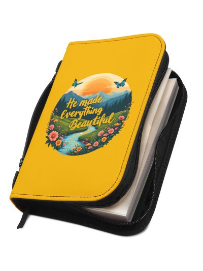 Colorful Bible Cover with Inspirational Quote, Christian Journal Case, Religious Gift, Scripture Holder, Faith-Based Accessory