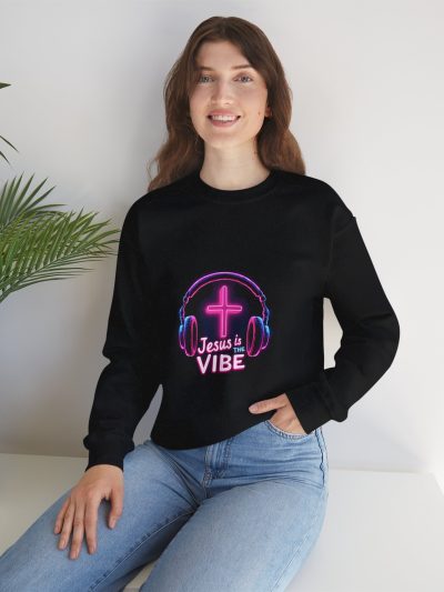 Jesus is the Vibe Sweatshirt, Cozy Unisex Crewneck, Faith-Based Apparel, Great for Casual Wear, Thoughtful Gift for Christ Lovers