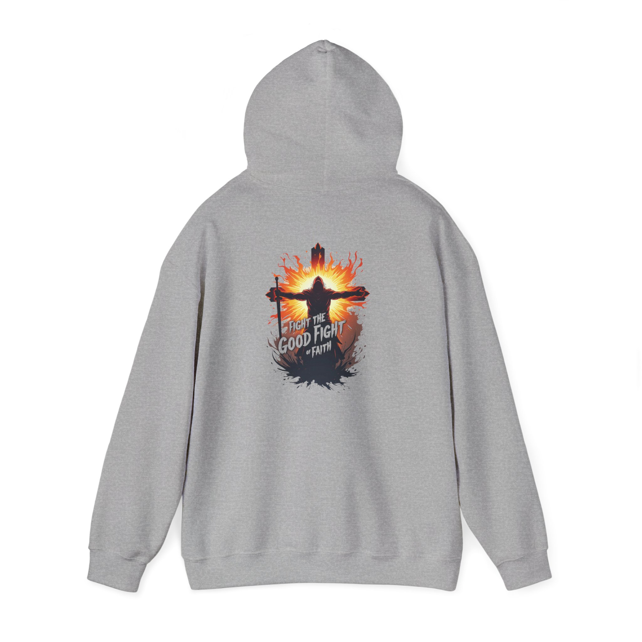 Inspirational Hooded Sweatshirt, Fight The Good Fight Hoodie, Gift for Him/Her, Motivational Sweatshirt, Cozy Casual Wear - Image 6