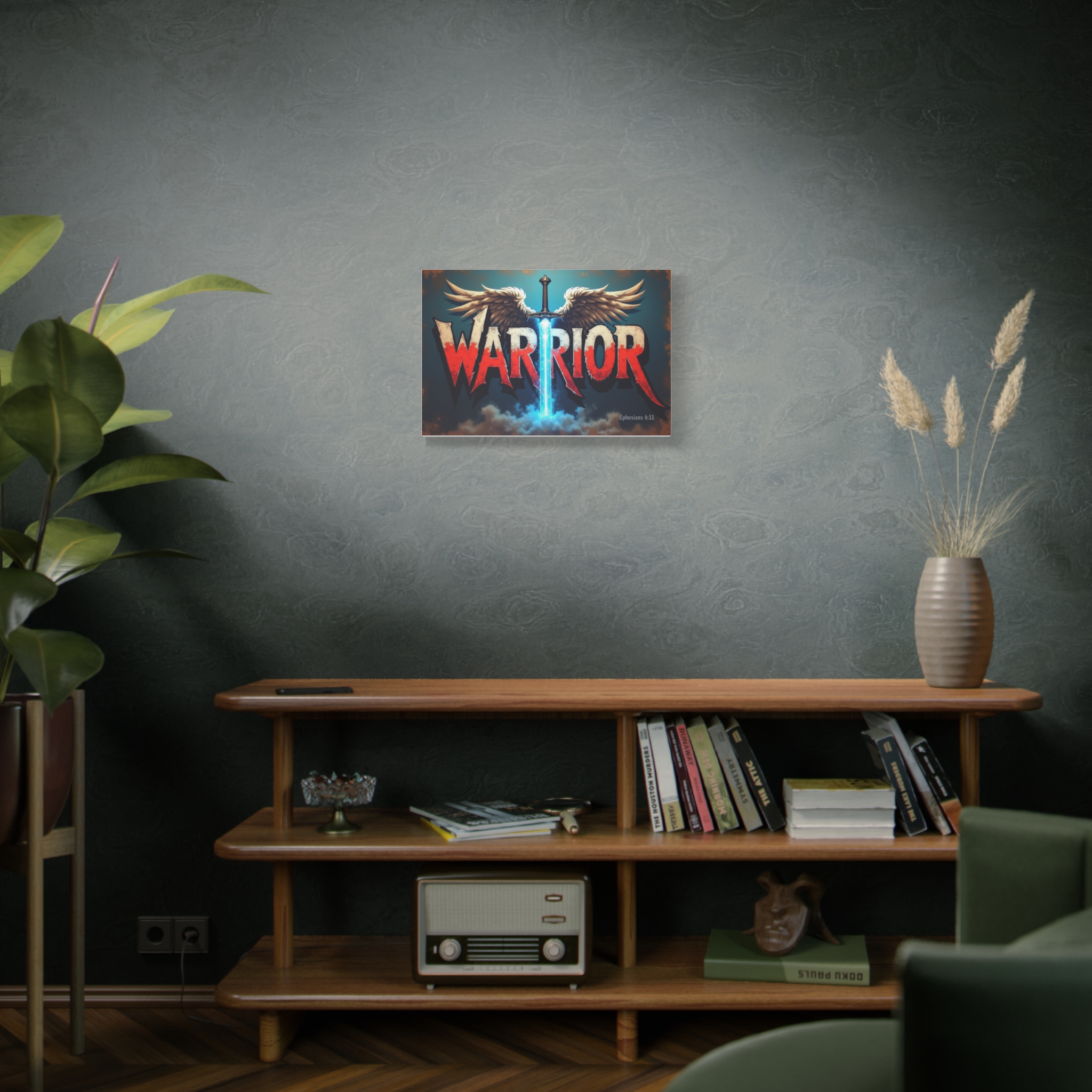 Warrior Canvas Wall Art — Inspirational Sword & Wings with Ephesians 6:11 - Image 4