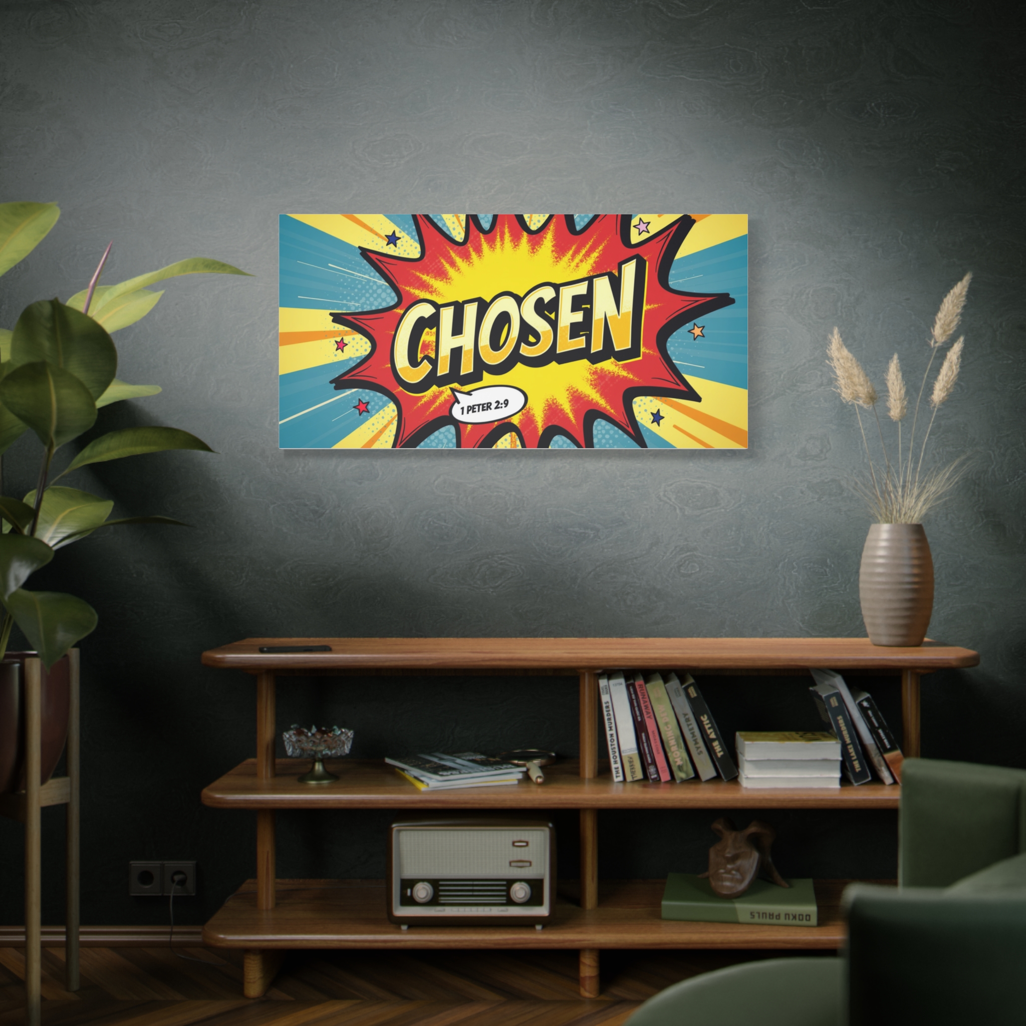 Chosen Comic Pop Art Canvas Wall Art – 1 Peter 2:9 Inspirational Scripture Print - Image 6