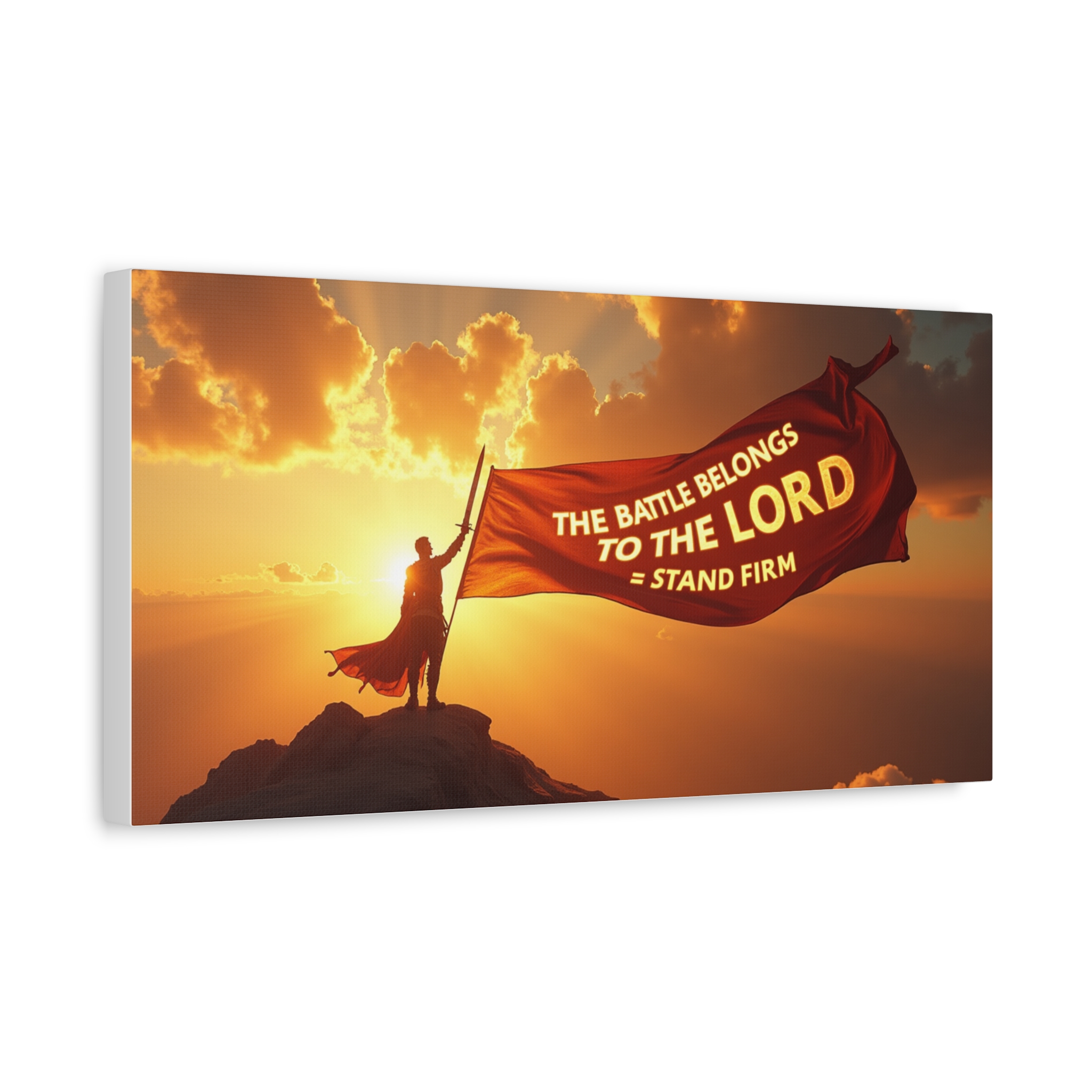 Matte Stretched Canvas - "The Battle Belongs to the Lord" Inspirational Religious Wall Art - Image 3