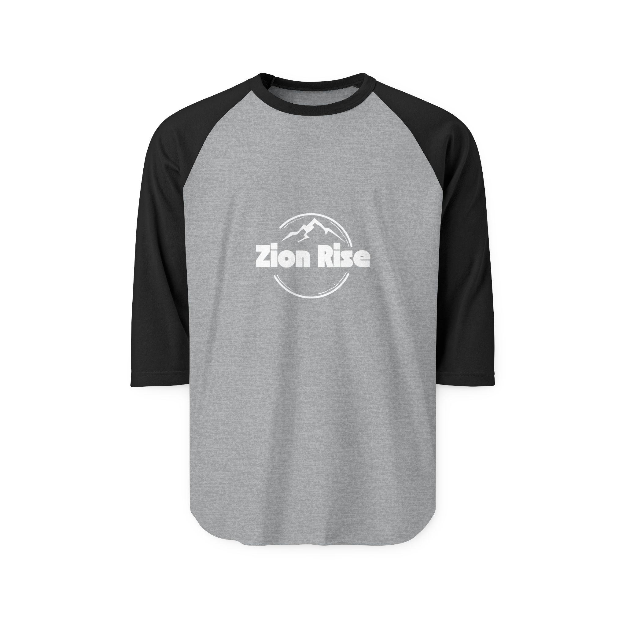Zion Rise mountain logo Raglan Shirt | 3/4 sleeve baseball tee - Image 5