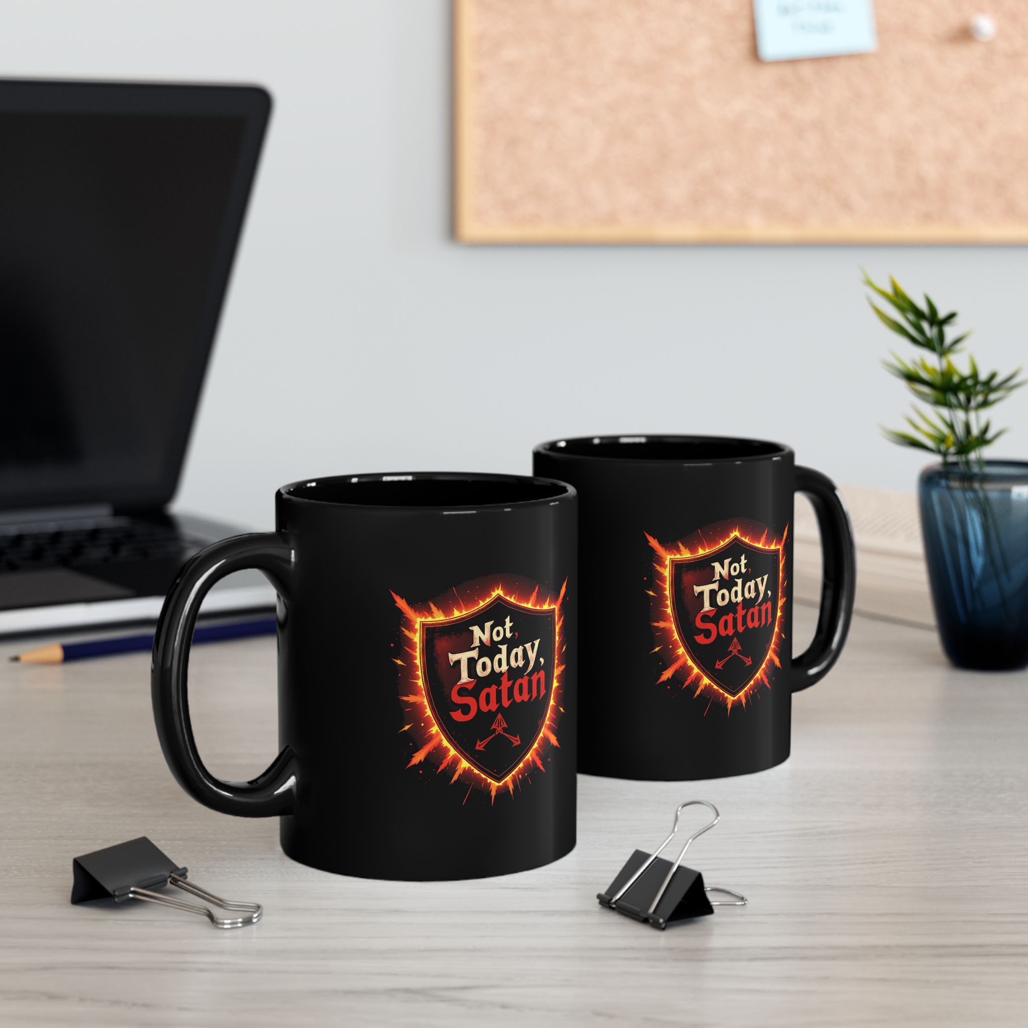 Not Today, Satan Black Mug - Funny Coffee Cup, Gift for Friends, Office Humor, Sassy Drinkware