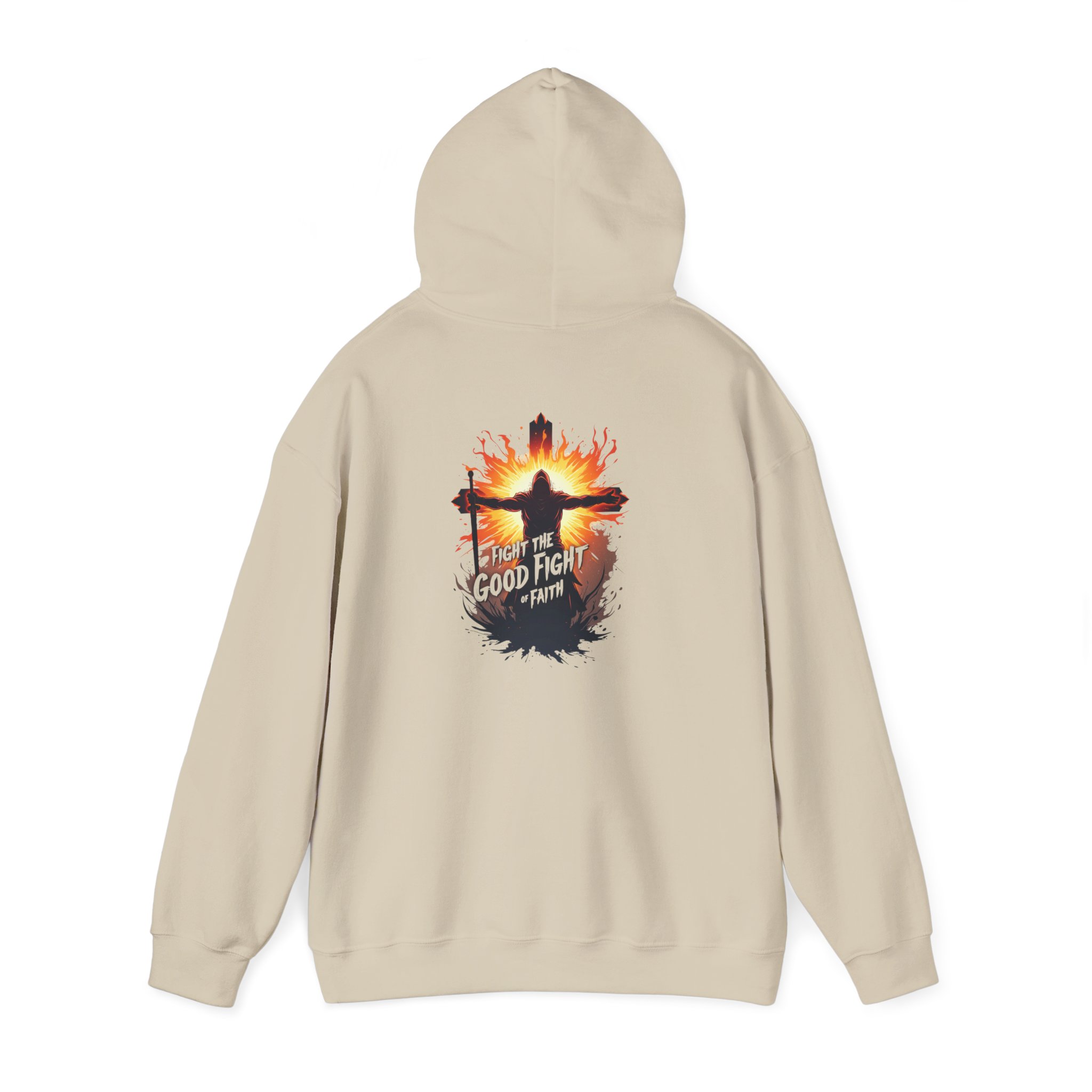 Inspirational Hooded Sweatshirt, Fight The Good Fight Hoodie, Gift for Him/Her, Motivational Sweatshirt, Cozy Casual Wear - Image 5