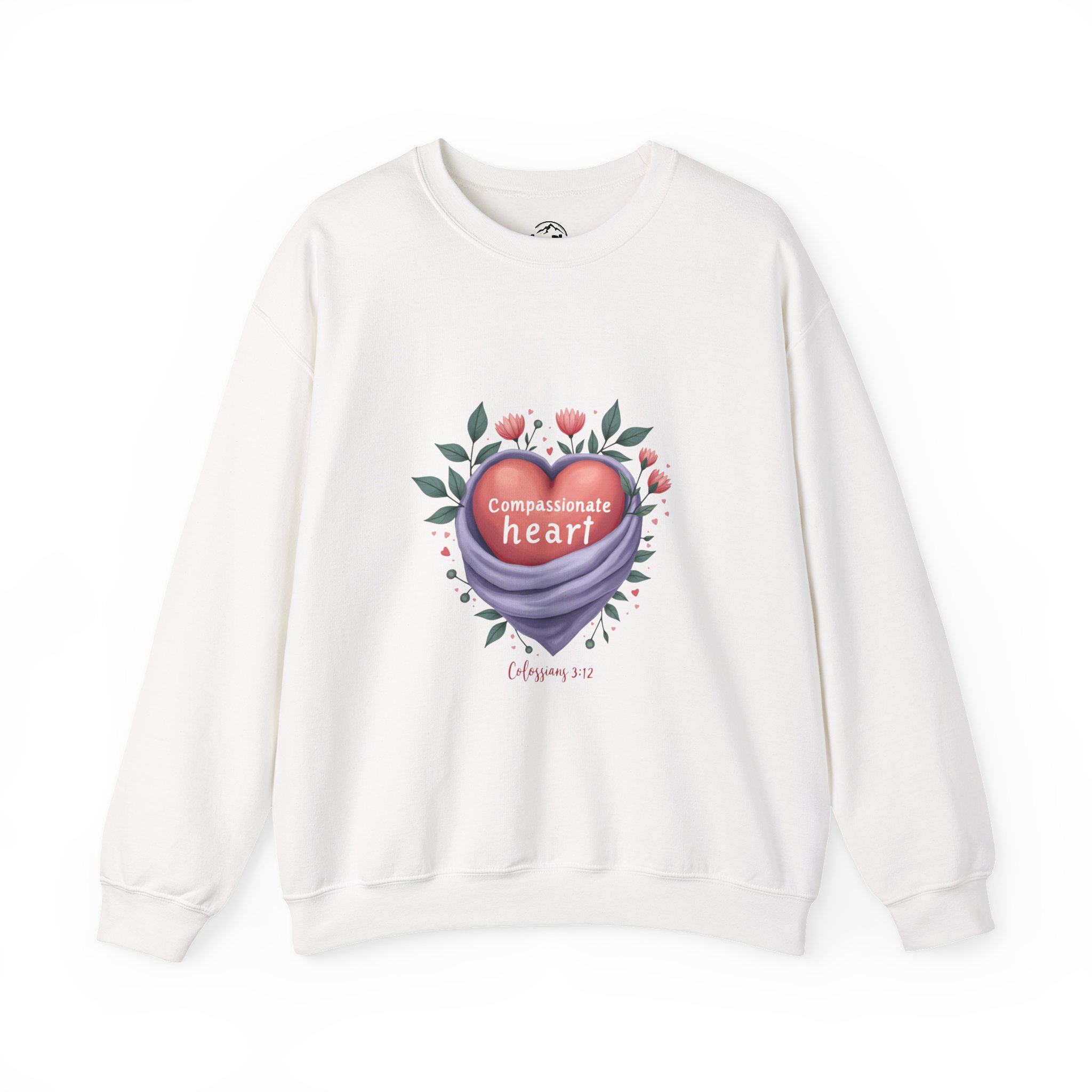 Compassionate Heart sweatshirt | Floral heart illustration, soft pastel design - Image 4