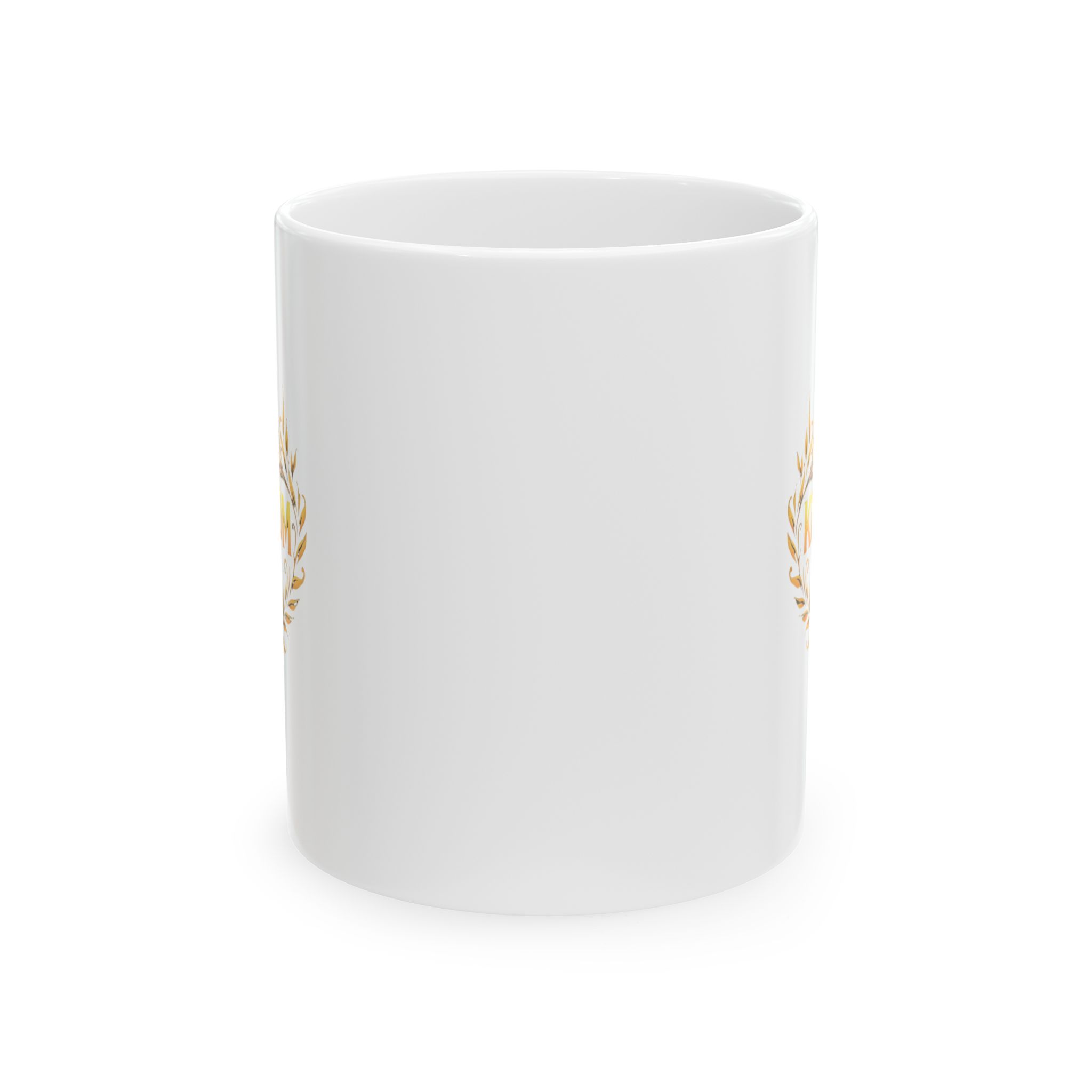 Golden Wreath Ceramic Mug - Perfect Gift for Tea Lovers, Coffee Enthusiasts, Celebrations, Home Décor, Kitchen Accessory - Image 2