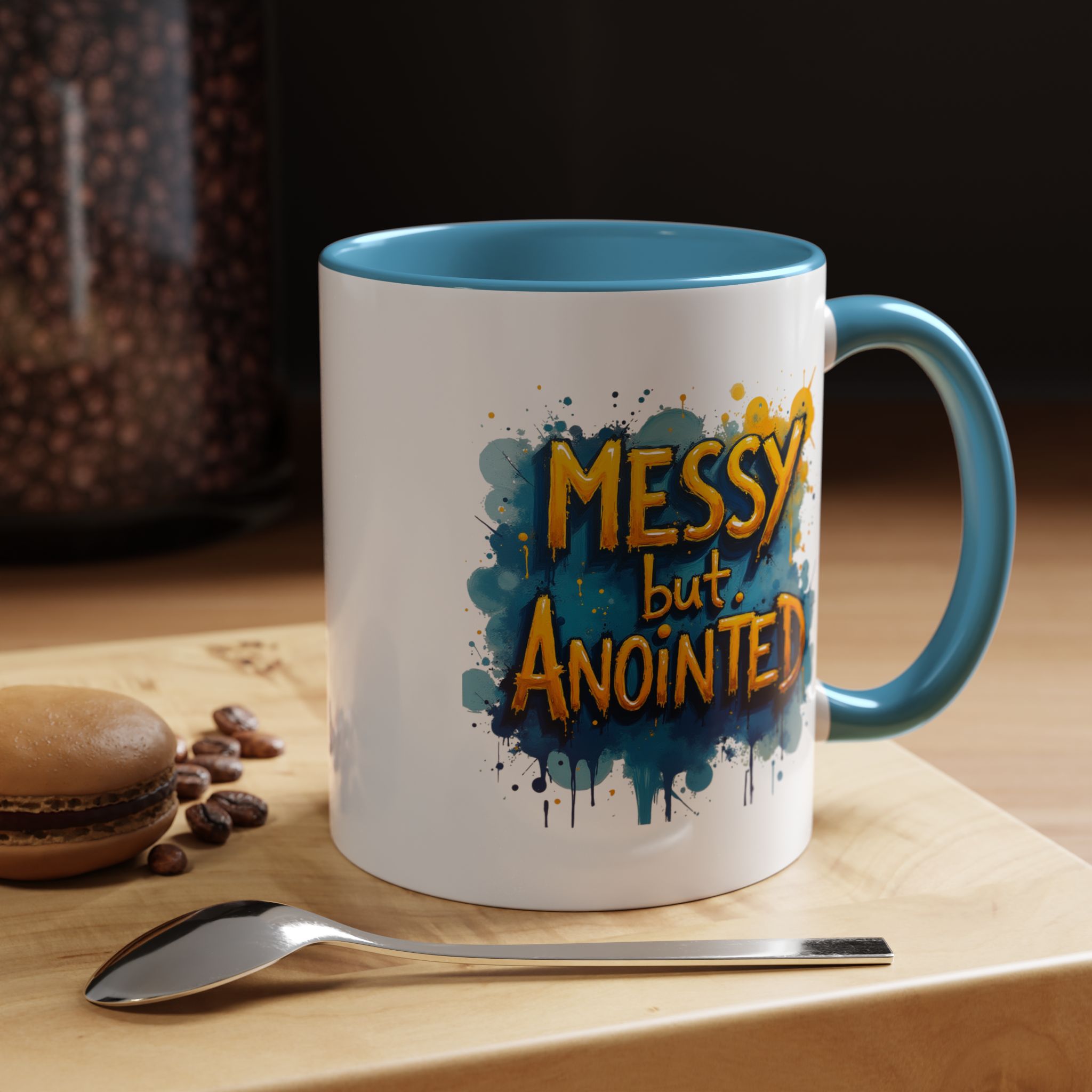Messy But Anointed Coffee Mug, Inspirational Ceramic Mug, Gift for Christians, Motivational Drinkware, Spiritual Coffee Cup