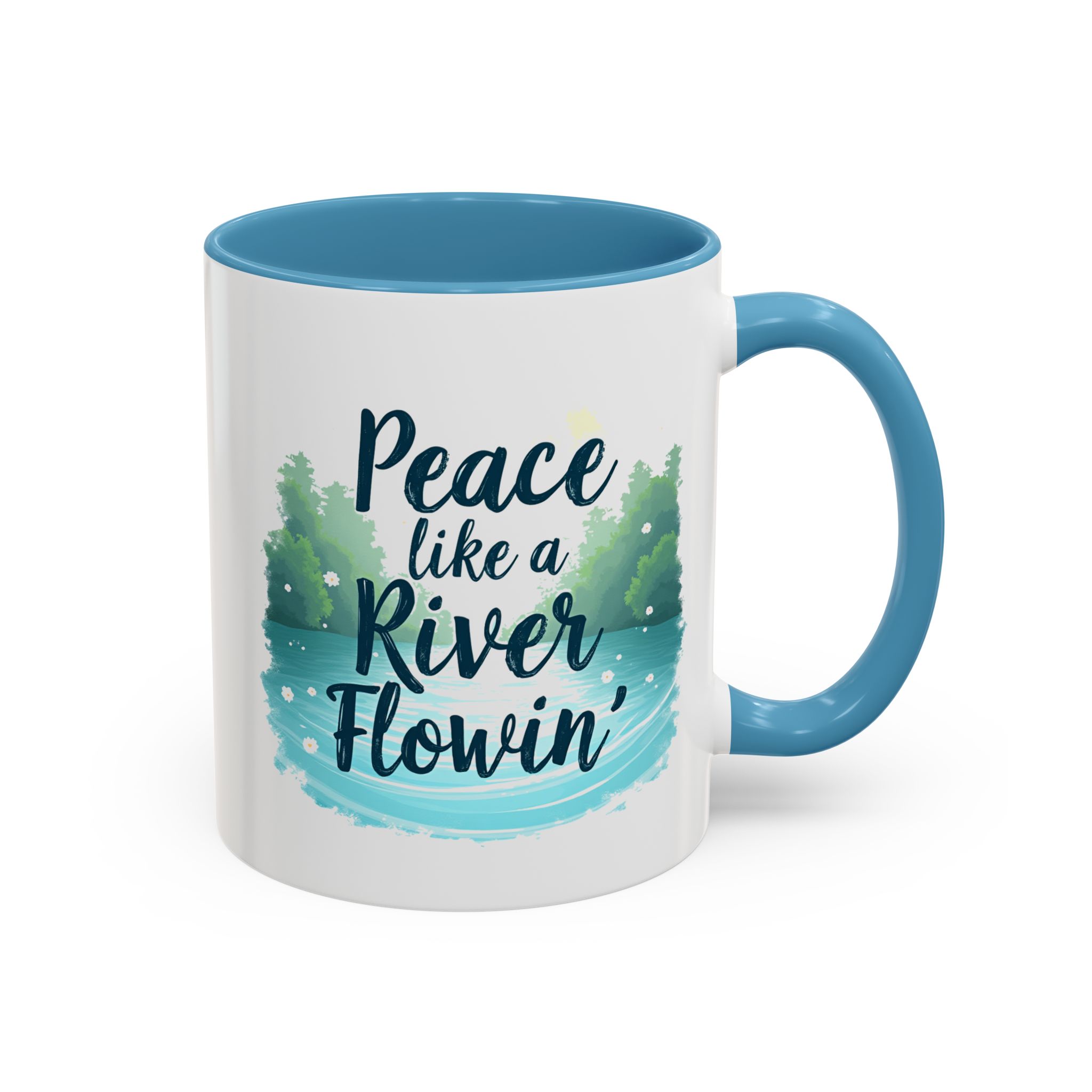 Serene Coffee Mug, Peace Like a River Flowin', Gift for Nature Lovers, Cozy Home Decor, Inspirational Drinkware, Motivational Gift - Image 3
