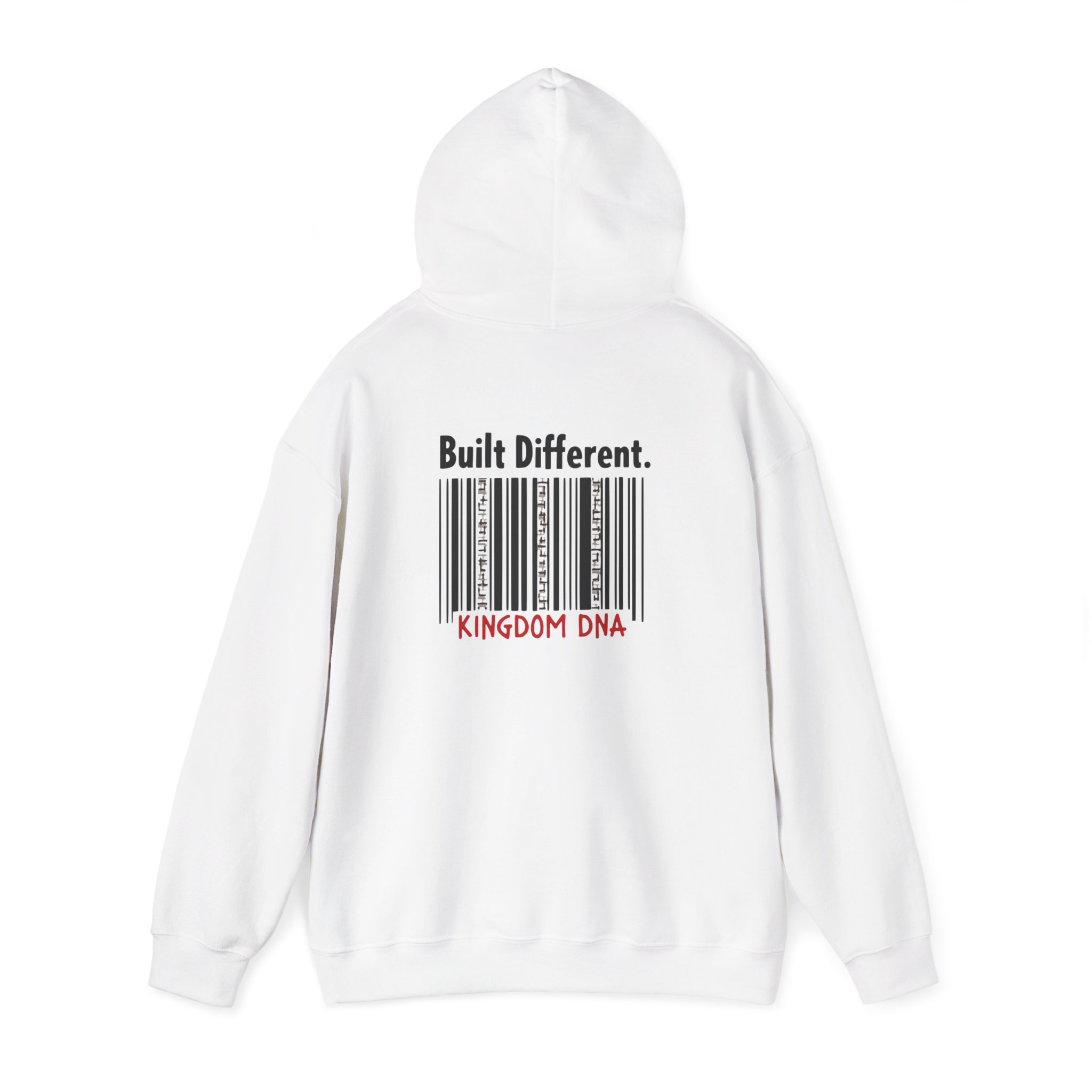 Built Different Hoodie - Unisex Heavy Blend Pullover, Casual Streetwear, Gift for Him/Her, Unique Bar Code Design, Everyday Comfort - Image 3
