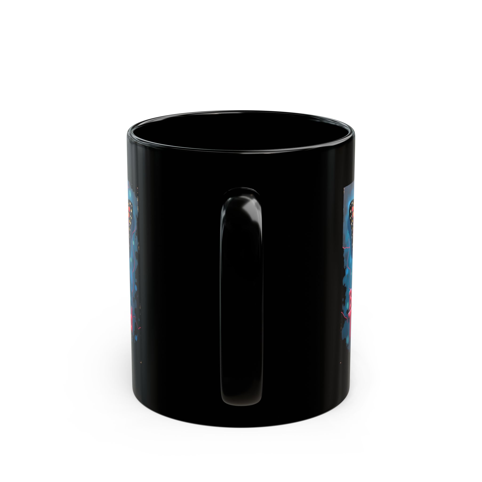 Be Transformed Butterfly Mug, Romans 12:2 Black Ceramic Mug - Image 5