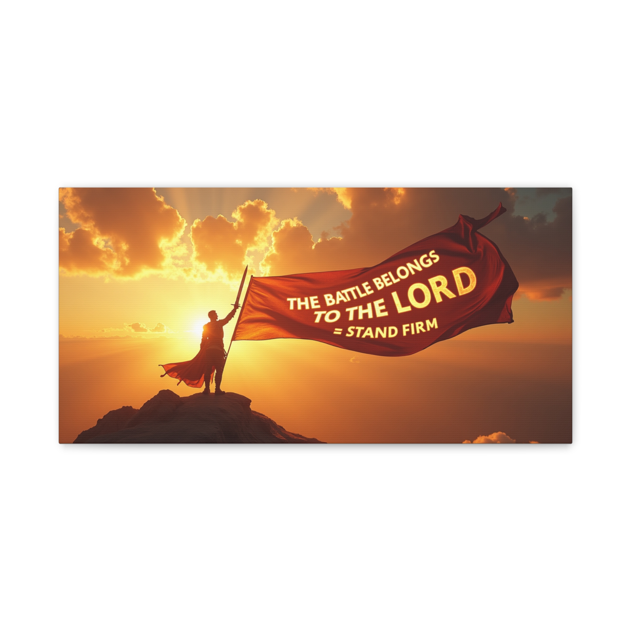 Matte Stretched Canvas - "The Battle Belongs to the Lord" Inspirational Religious Wall Art - Image 2