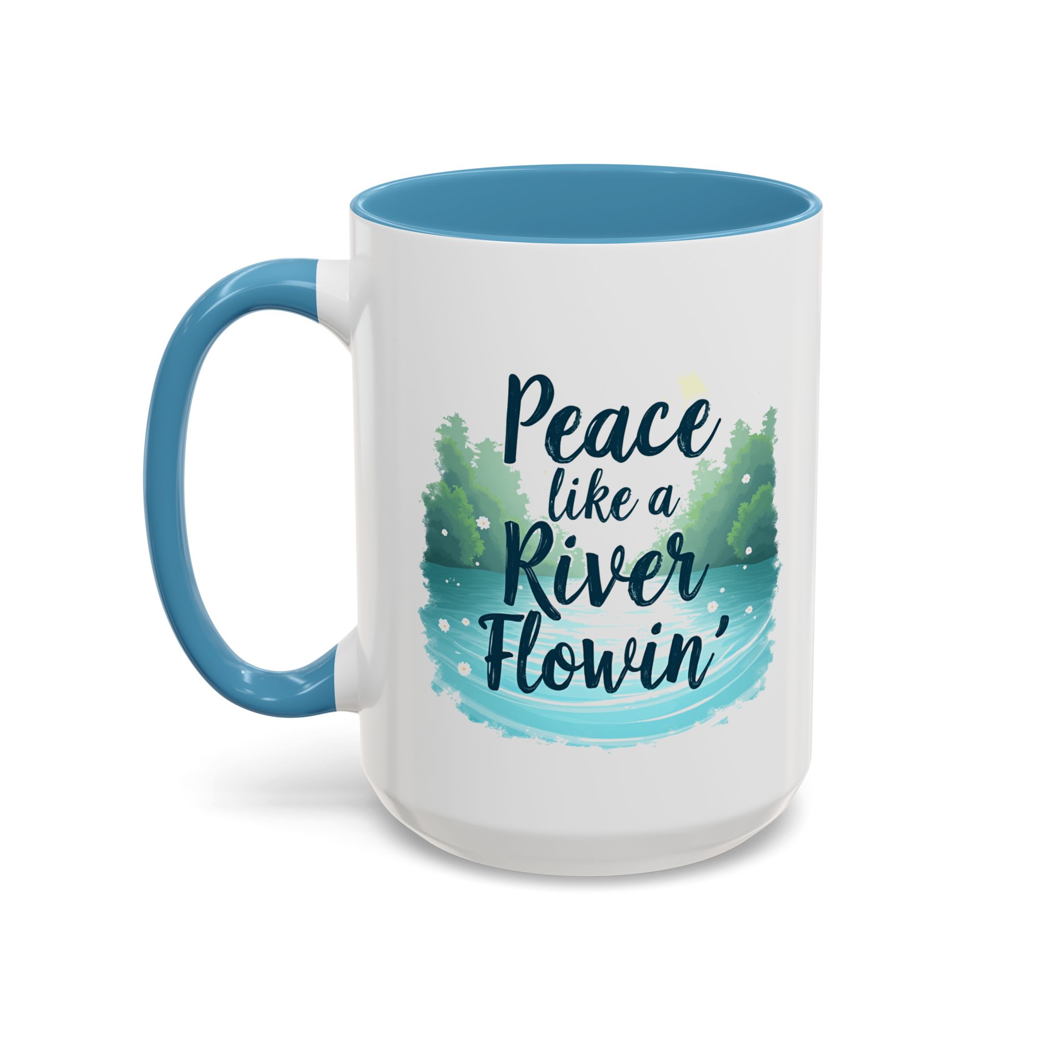 Serene Coffee Mug, Peace Like a River Flowin', Gift for Nature Lovers, Cozy Home Decor, Inspirational Drinkware, Motivational Gift - Image 5