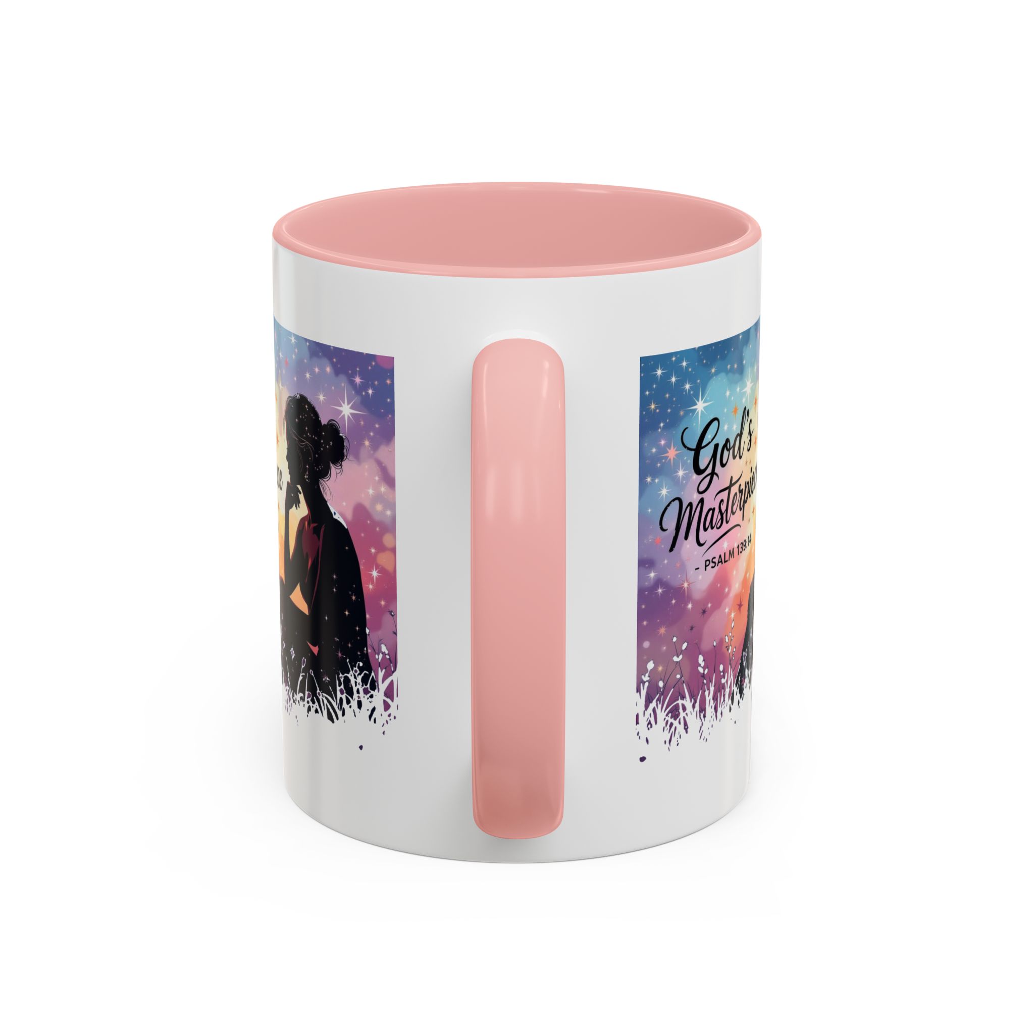 God's Masterpiece Coffee Mug | Psalm 139:14, silhouette galaxy design - Image 5