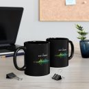 God's Frequency Black Mug – Inspirational Coffee Cup for Music Lovers, Gift for Spiritual Seekers, Vibrant Design for Home or Office